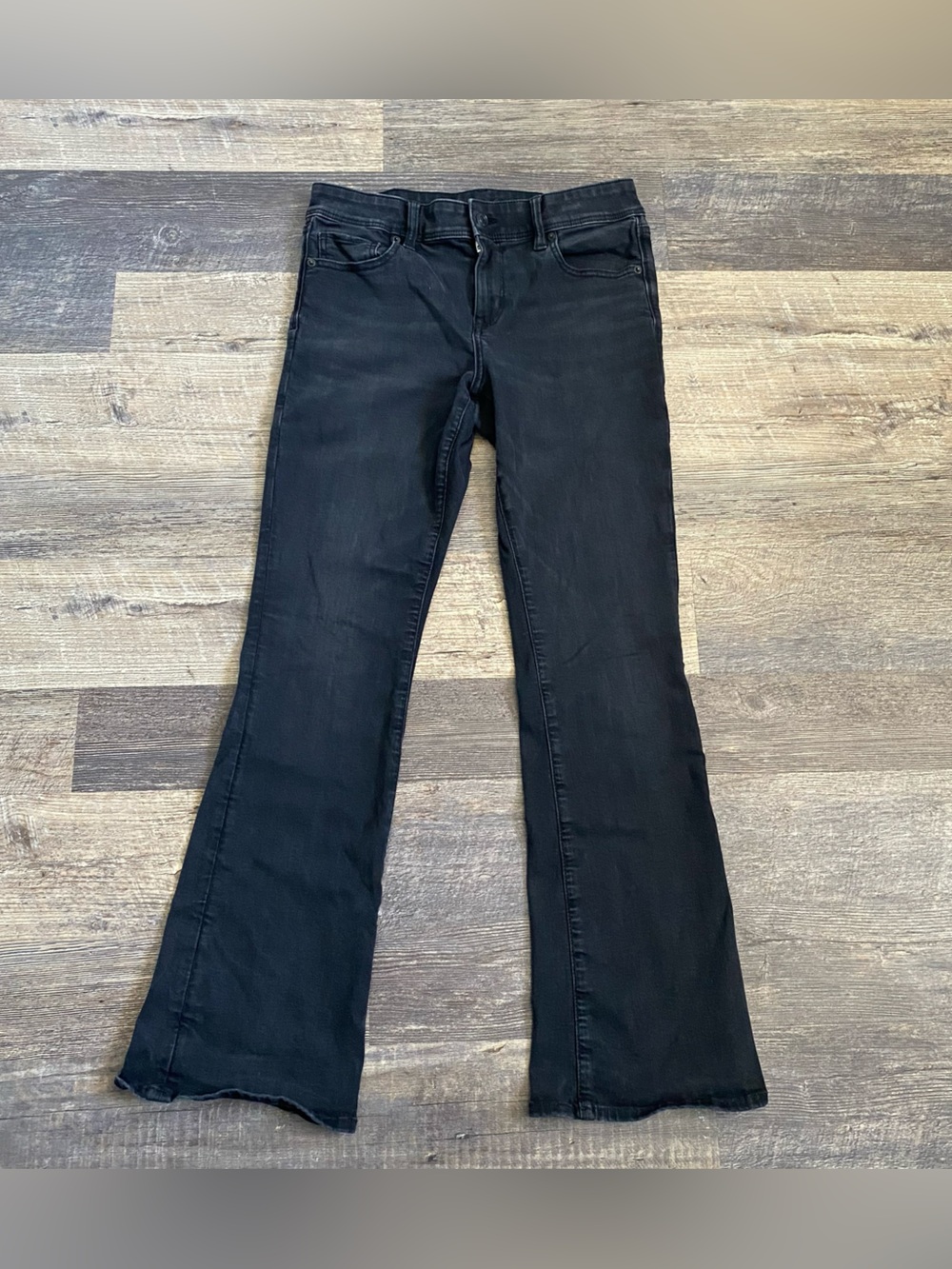 American Eagle Grunge black low rise flared jeans size 10